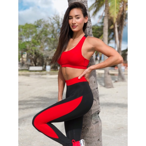 Red Yoga Pants Outfit